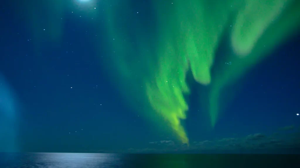 northern lights in the ship